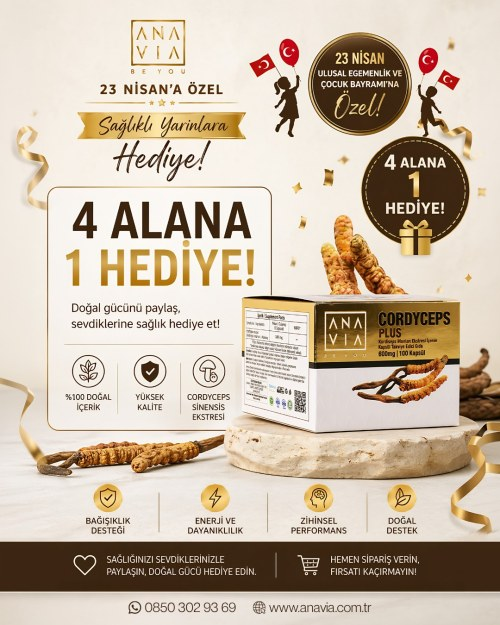 23 NİSANA ÖZEL CORDYCEPS SİNENSİS (KORDISEPS) MANTARI  KAMPANYASI 4+1