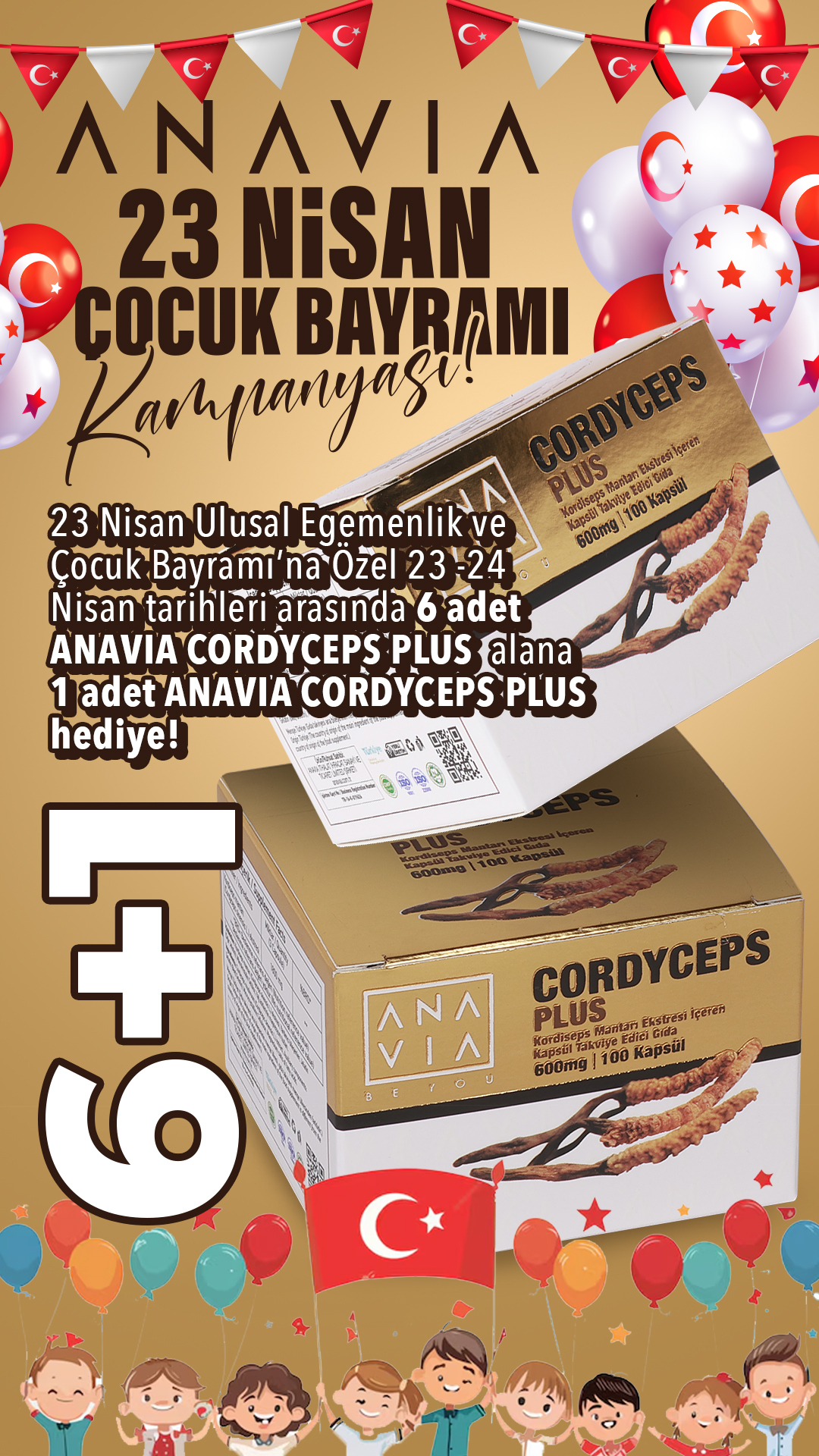 23 NİSANA ÖZEL CORDYCEPS SİNENSİS (KORDISEPS) MANTARI  KAMPANYASI 4+1