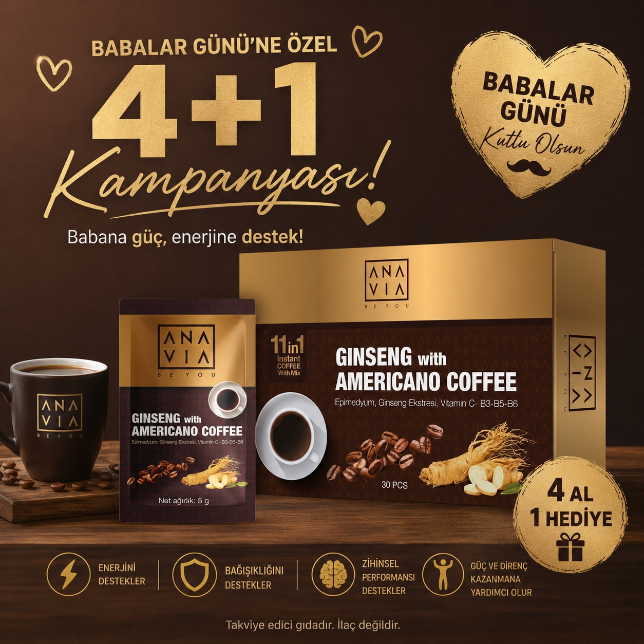 GINSENG with AMERİCANO COFFEE 4+1 EYLÜL SONU  KAMPANYASI