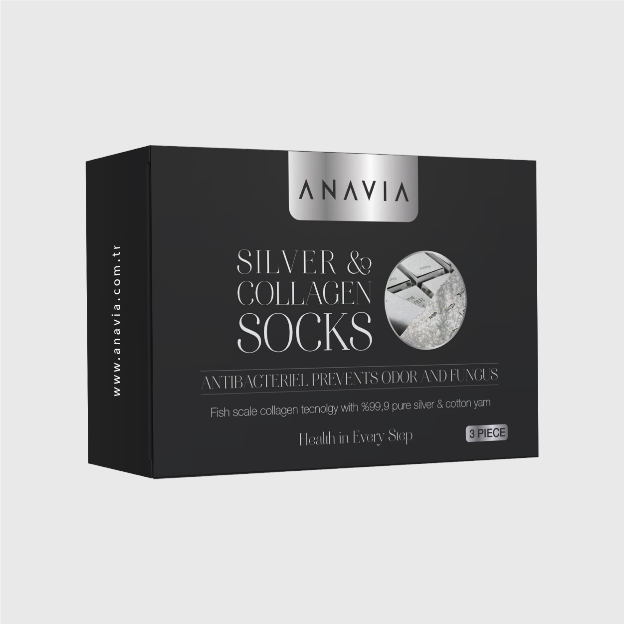 SİLVER COLLAGEN SOCK - WOMAN WHITE